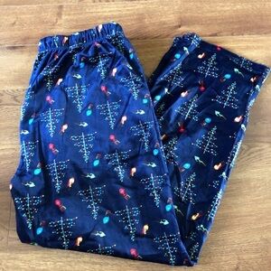 Ashford & Brooks blue Christmas tree fleece sleep pants in size XL